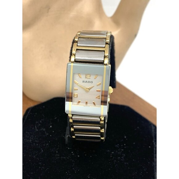 Rado Womens Watch 153.0383.3 Diastar Swiss Quartz Silver Dial Two Tone Tank 18mm - Picture 12 of 13